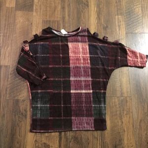 Burgundy plaid shirt
